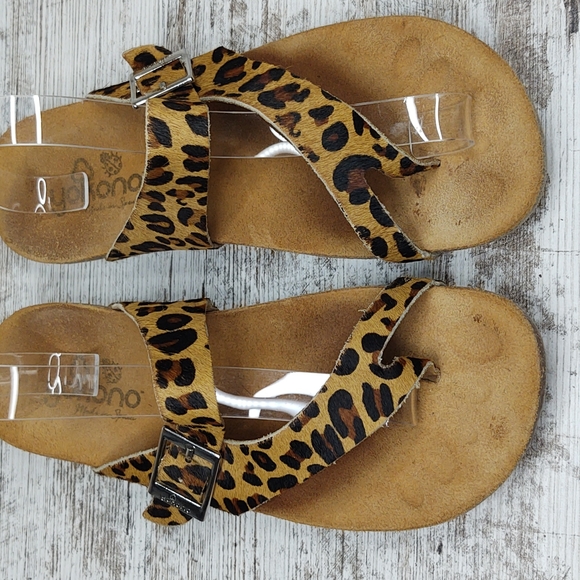 🟥Yokono Leopard Calf Hair Ibiza Thong Cork Sandal - Picture 6 of 16